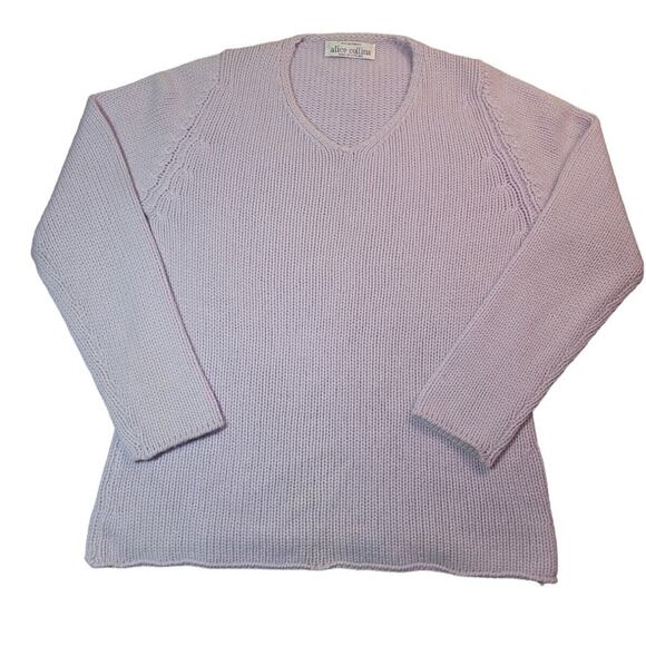 Vintage Alice Collins Scotland 100% Pure Cashmere V‑Neck Sweater – EUC Medium - Picture 1 of 10